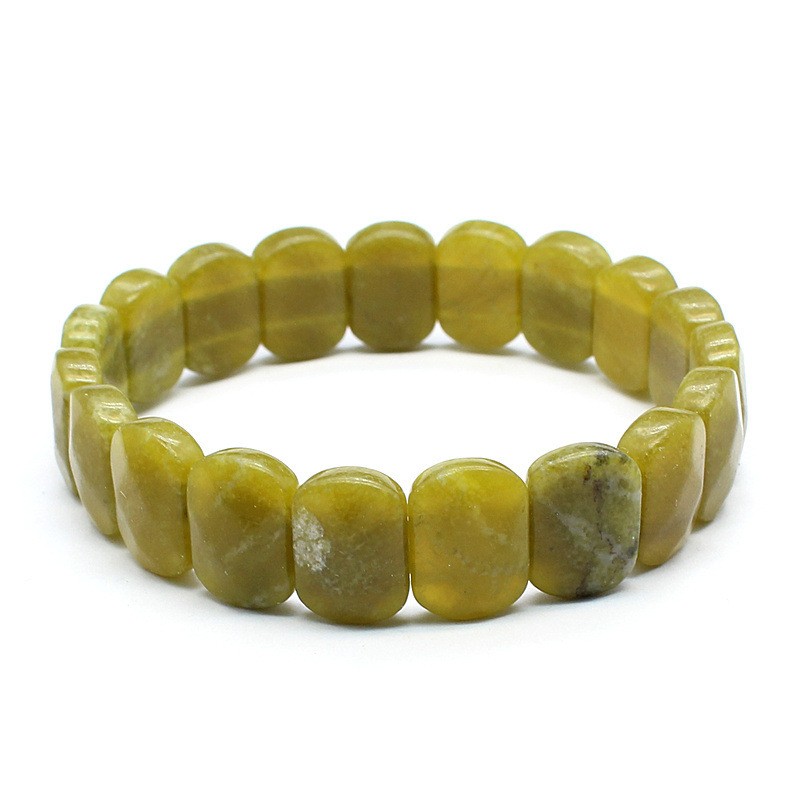 1-5PCS Natural crystal jewelry natural stone olive colored jade fashion bracelet