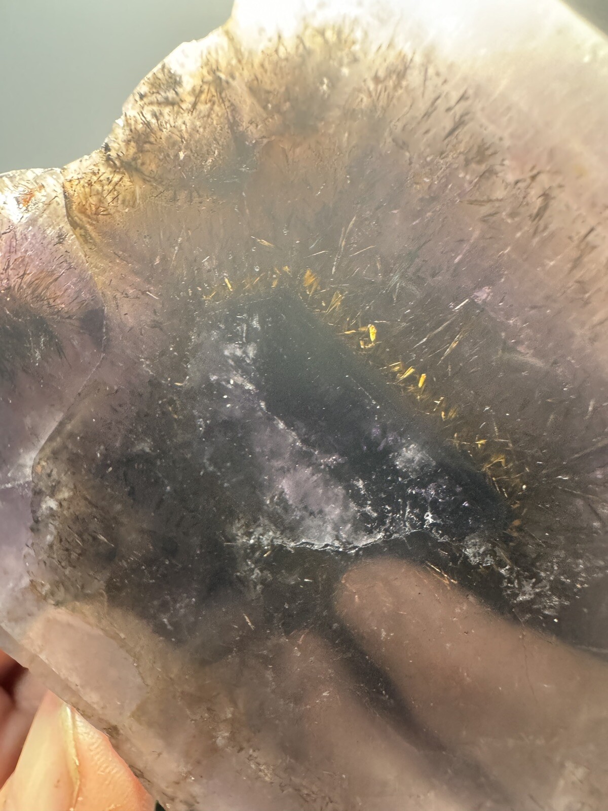 Auralite 23 Boreal Chevron Amethyst Crystal With Polished Face