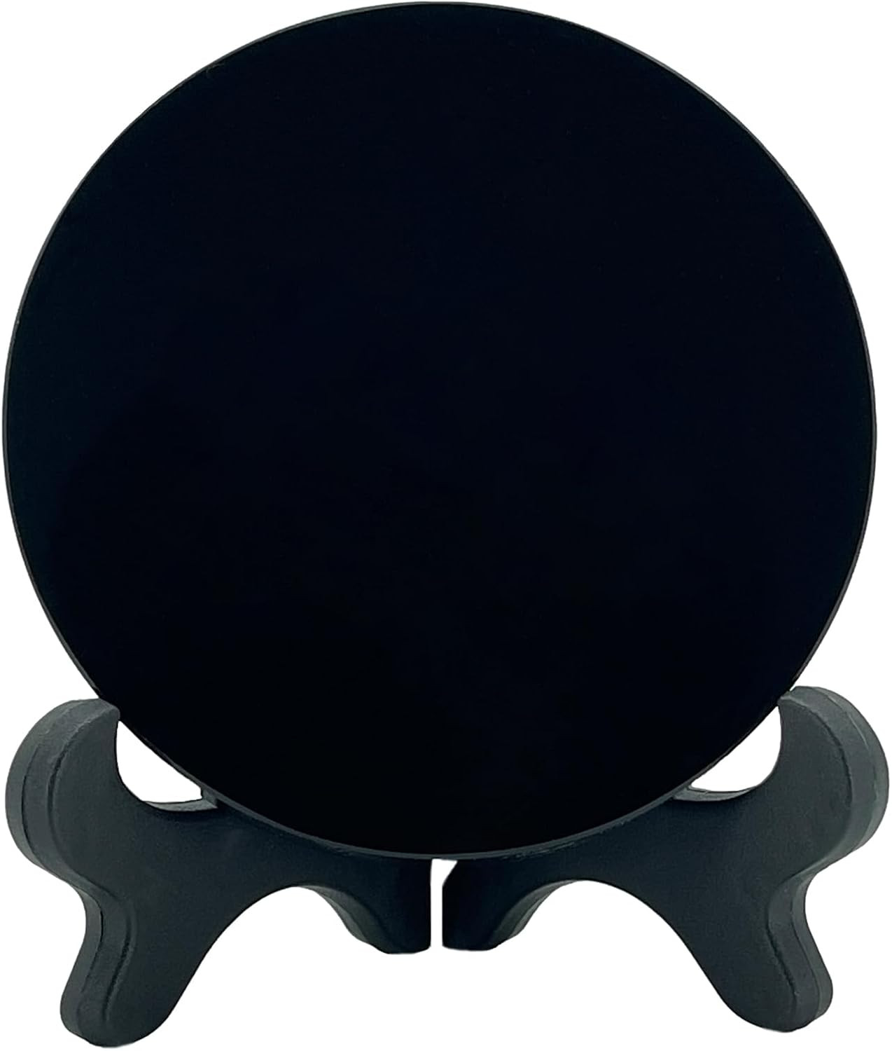 Black Obsidian Scrying Mirror with Stand & Bag for Divination & Healing