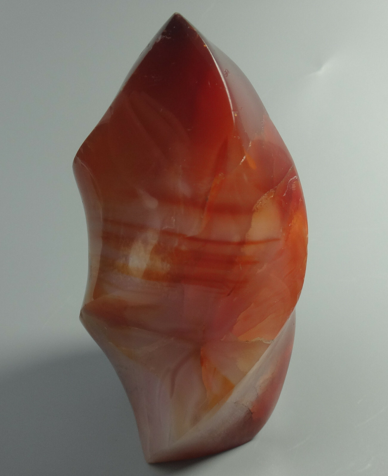330g Natural Red Agate torch polished quartz crystal Specimen Healing