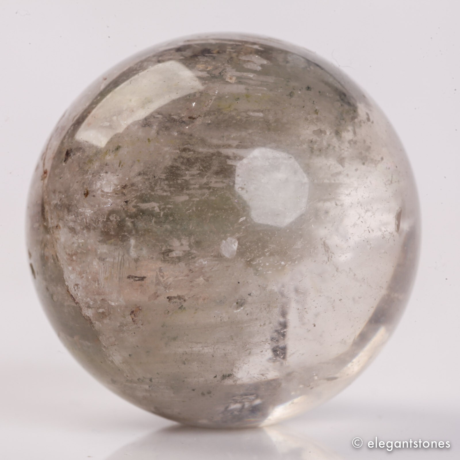 57g34mm Natural Garden/Phantom/Ghost/Lodolite Quartz Crystal Sphere Healing Ball