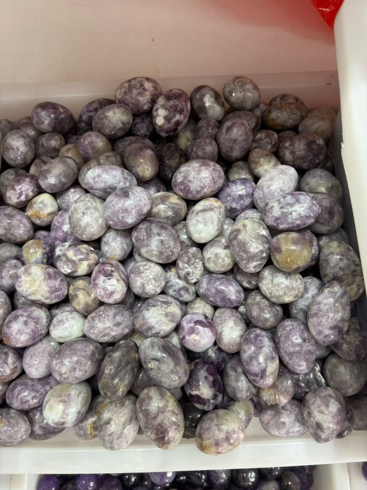 Natural lepidolite Rolling Stone, Landscape Decorative Raw Stones DIY 20-30mm