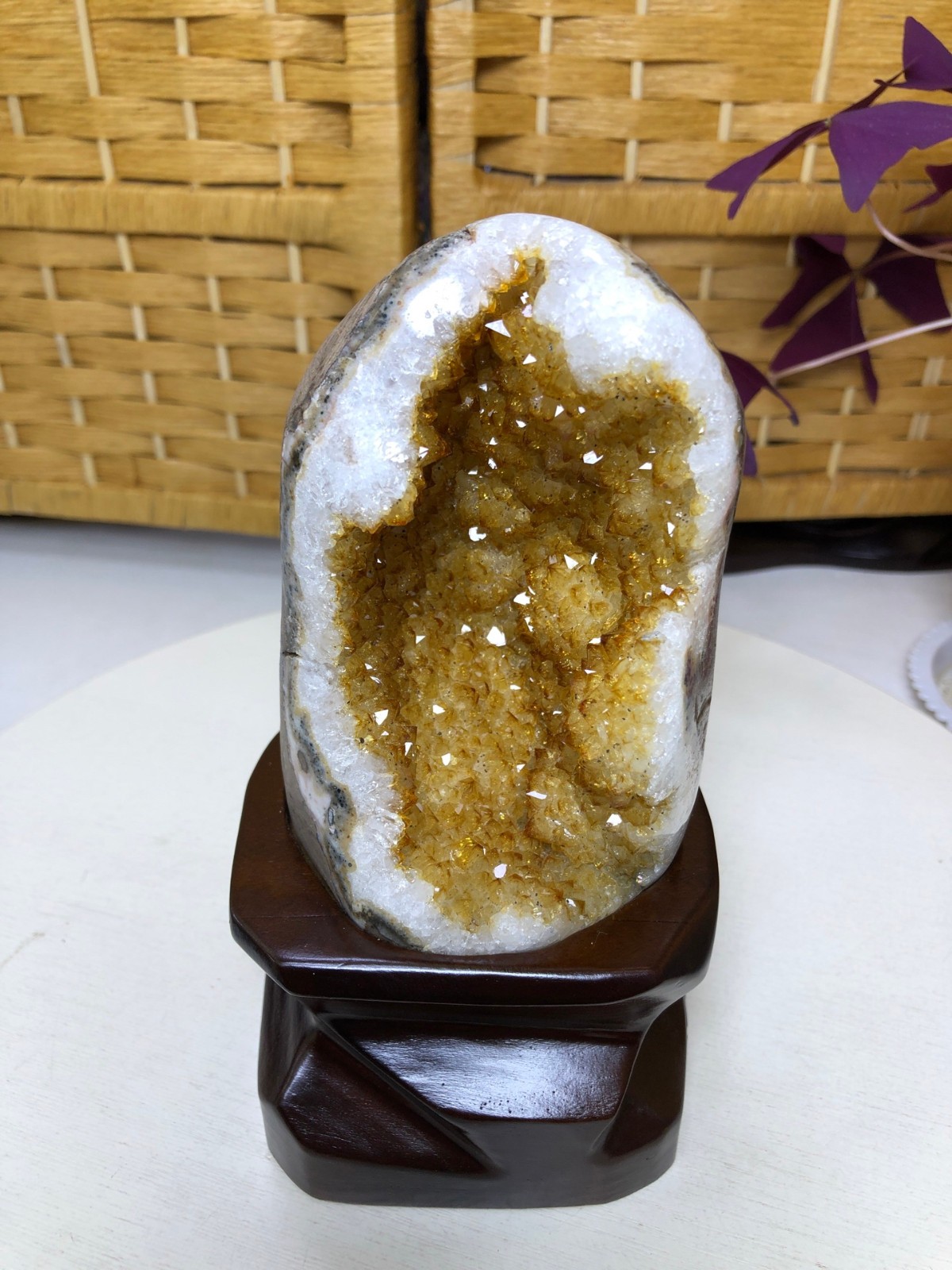 2.6LB Natural citrine Cluster quartz cluster crystal mineral specimen gift +base