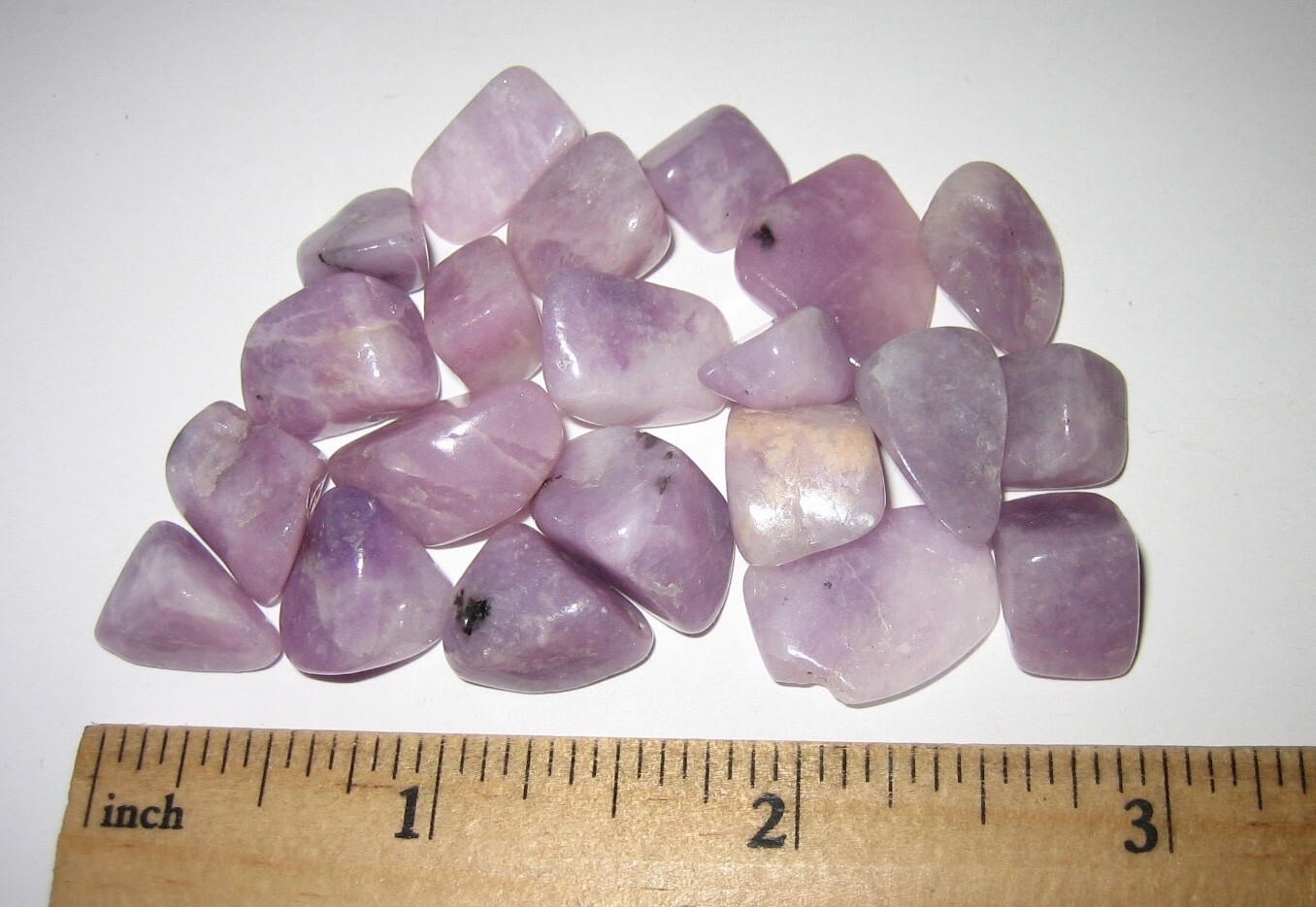 21 TUMBLED POLISHED 0.4″-0.6″ GEL LITHIUM SILICA (PINK LEPIDOLITE) STONES 35g *9