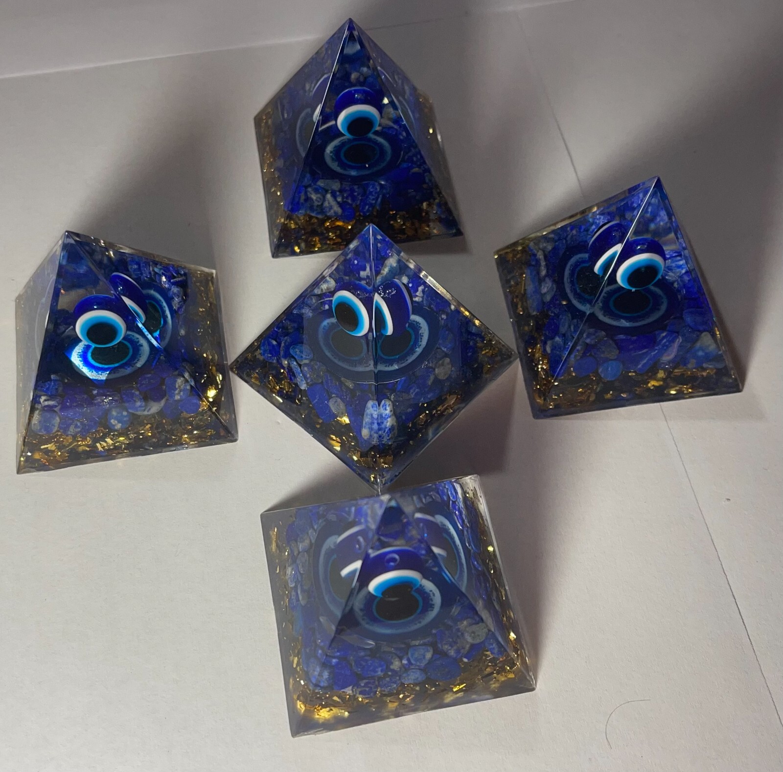 Orgonite Pyramid Lapis Lazuli Eye Chip Orgon