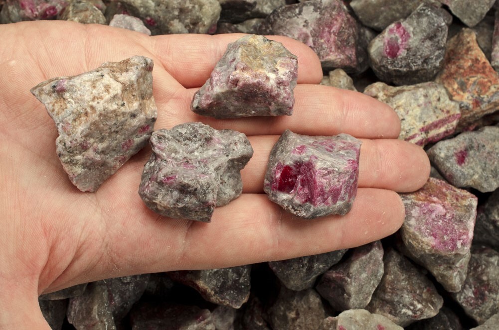 6 lbs Ruby in Quartz Rough Stones – Natural Crystal Mineral Rock Tumbling