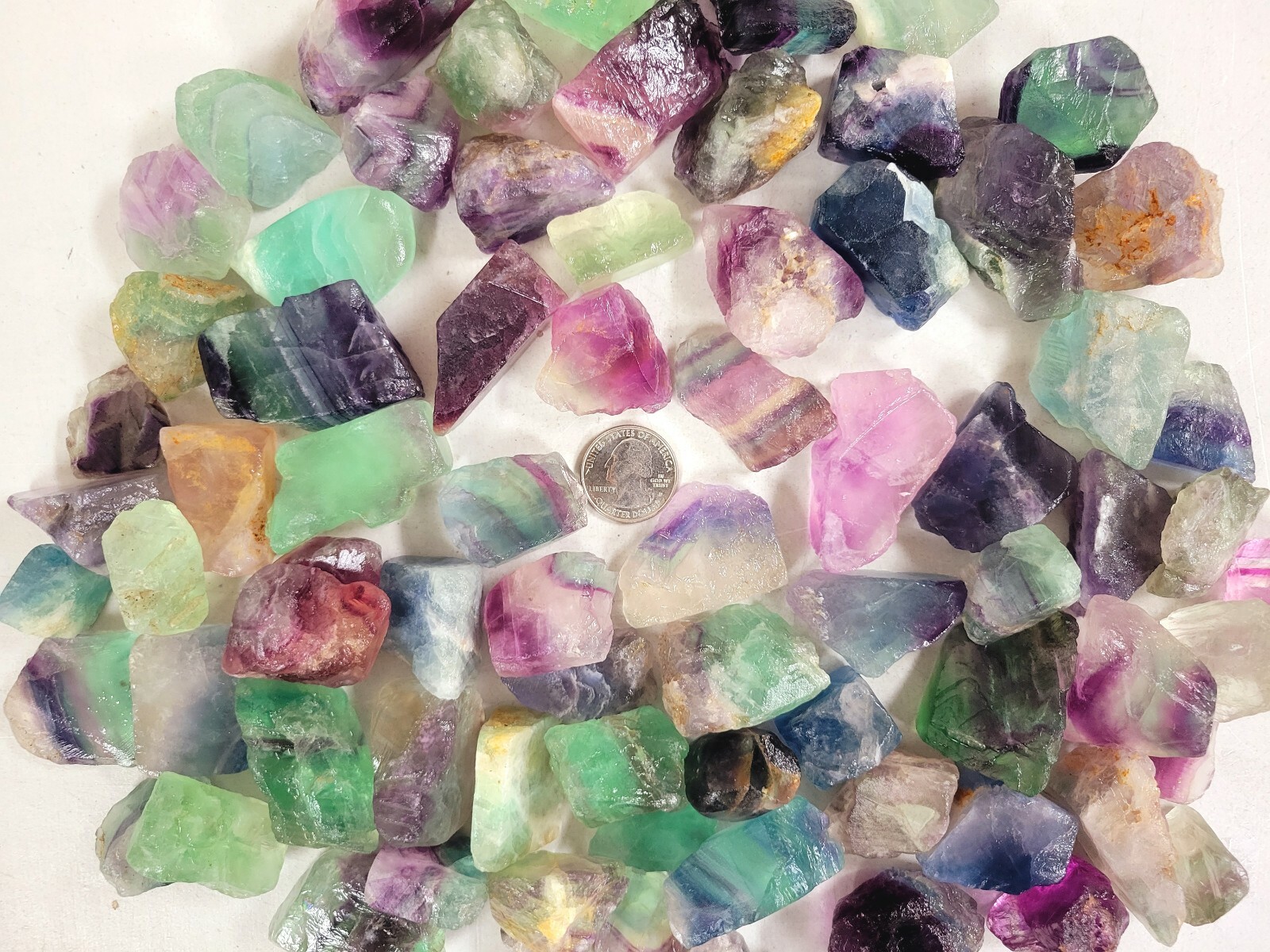 Raw Fluorite Crystals – Bulk Rough Stones – Healing Crystals Natural Gemstones