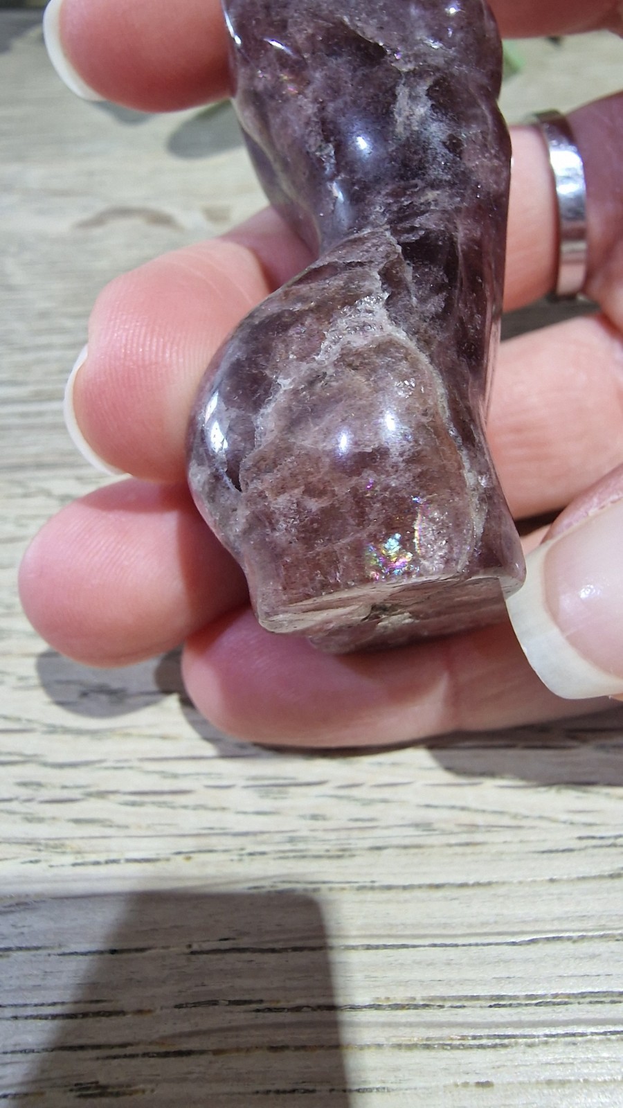 Strawberry Quartz Crystal Lady Body Carving 60mm 61g IMPERFECT Healing Gemstone