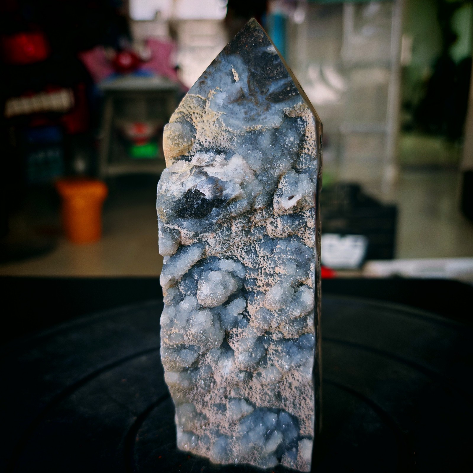 1.98LB Polishing and repairing of natural sphalerite crystal columns 900g