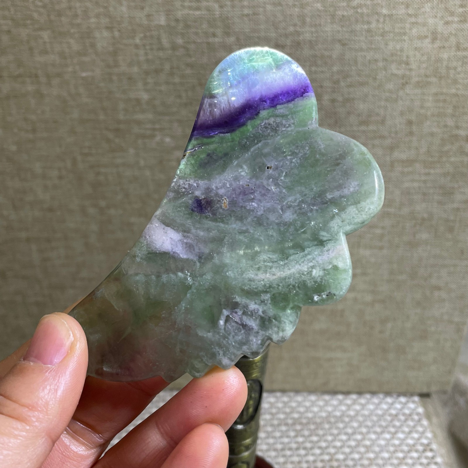 68g beautiful Rainbow Fluorite Rough stone specimens cure