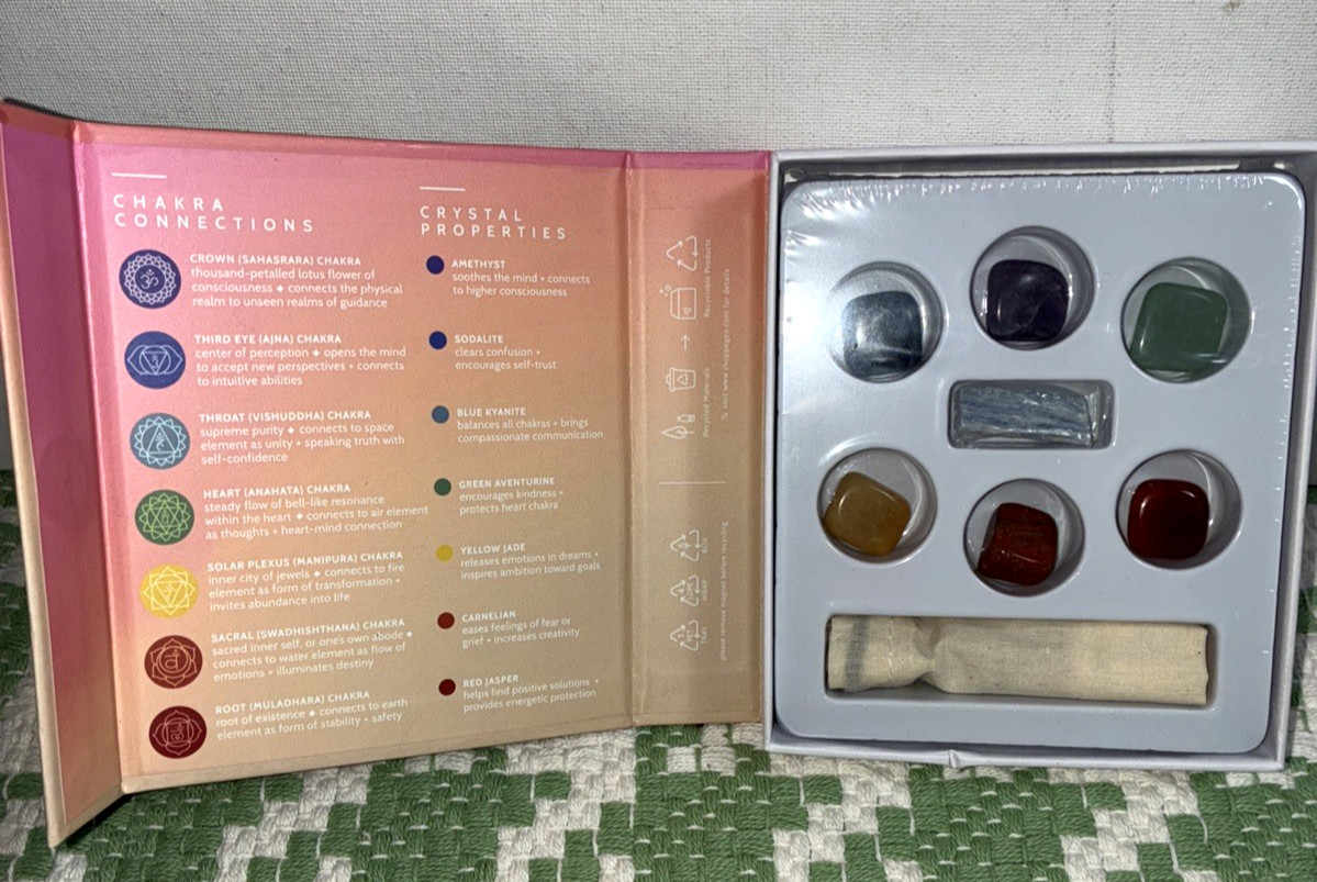 Shoppe geo Tumbled Chakra Crystal Set 7 Seven Healing Stones Mini Kit