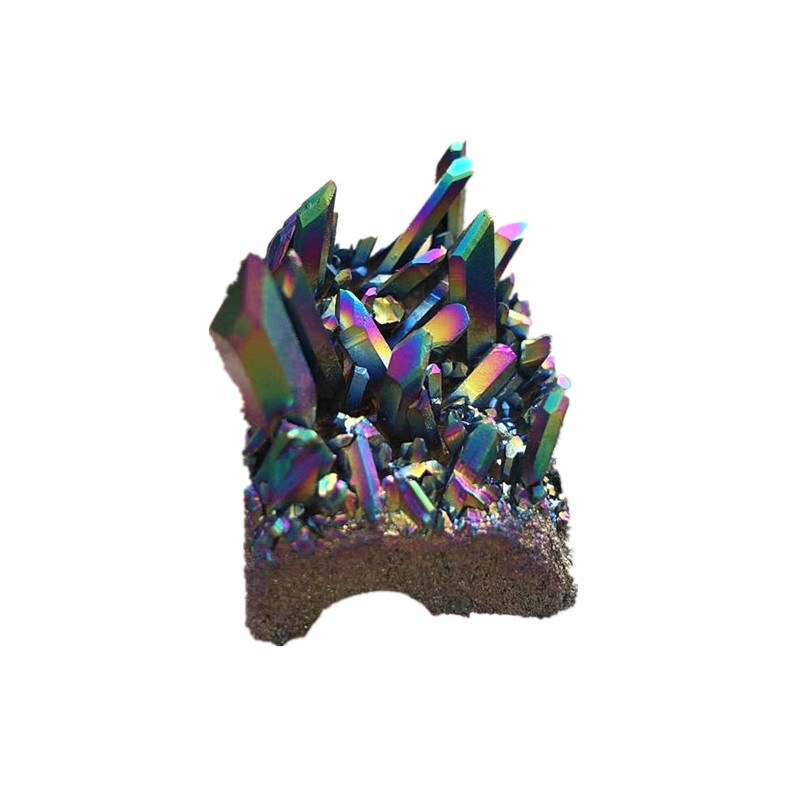 50g Natural Quartz Crystal Cluster Aura Rainbow Titanium Ore Stone Specimen Gift