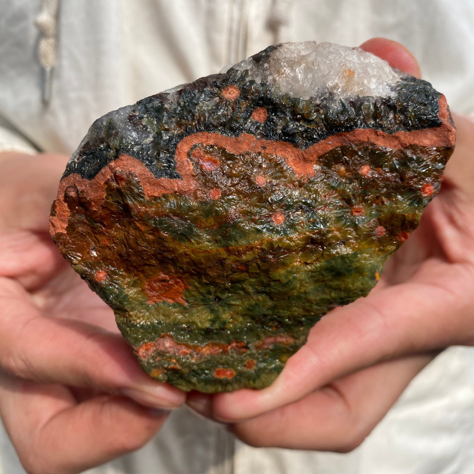 0.7lb Raw Natural colourful ocean jasper quartz crystal rough mineral specimen
