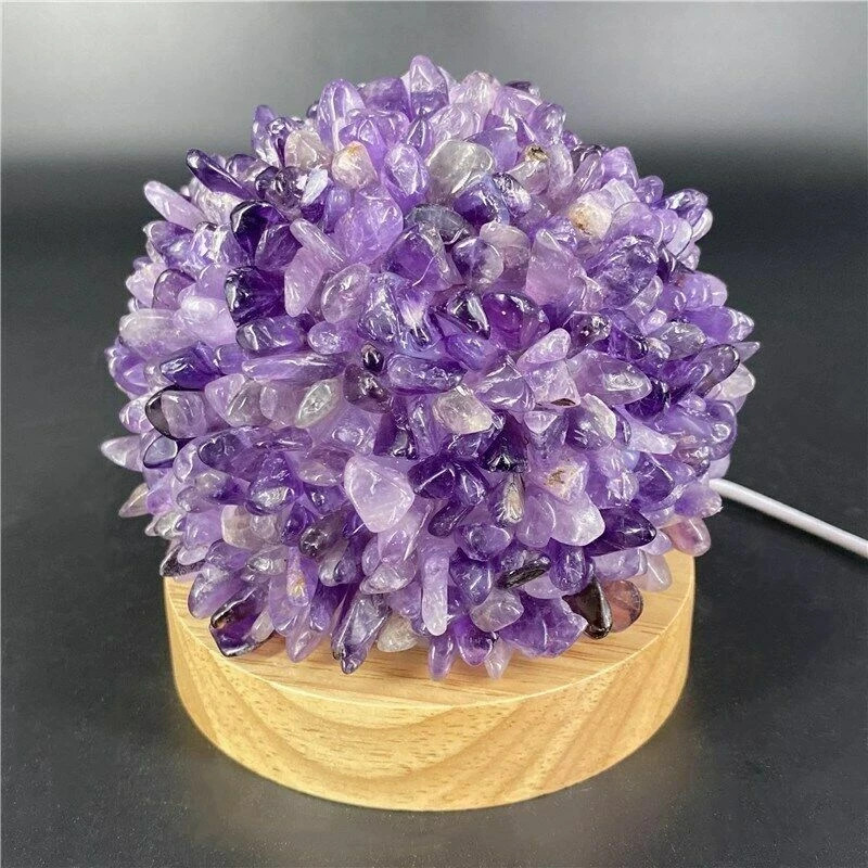A++ Natural Amethyst quartz crystal night light Crystal lamp reiki healing 1PC