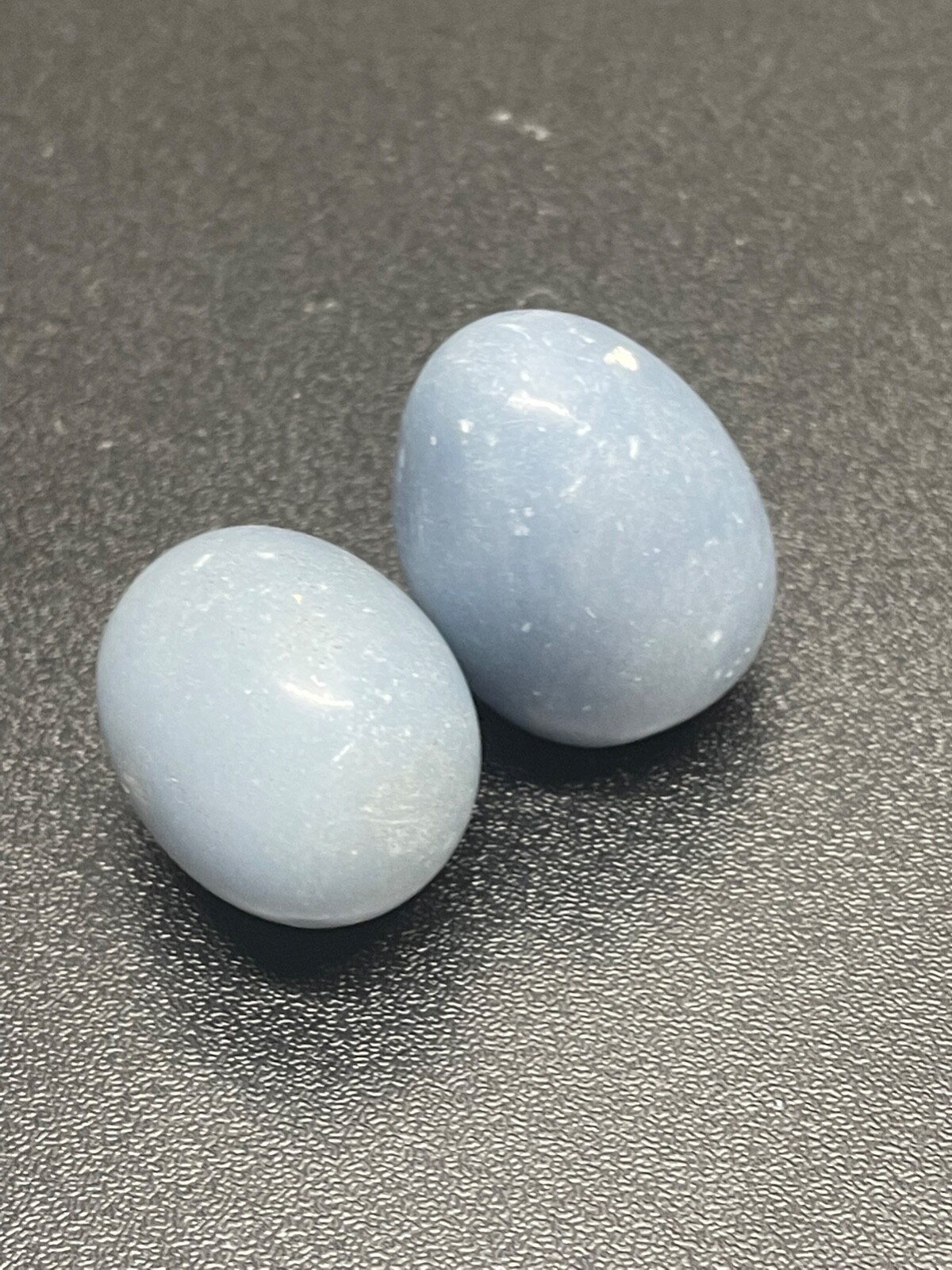 Blue Angelite 2 polished pieces 1″ in size each 1.4 ounces
