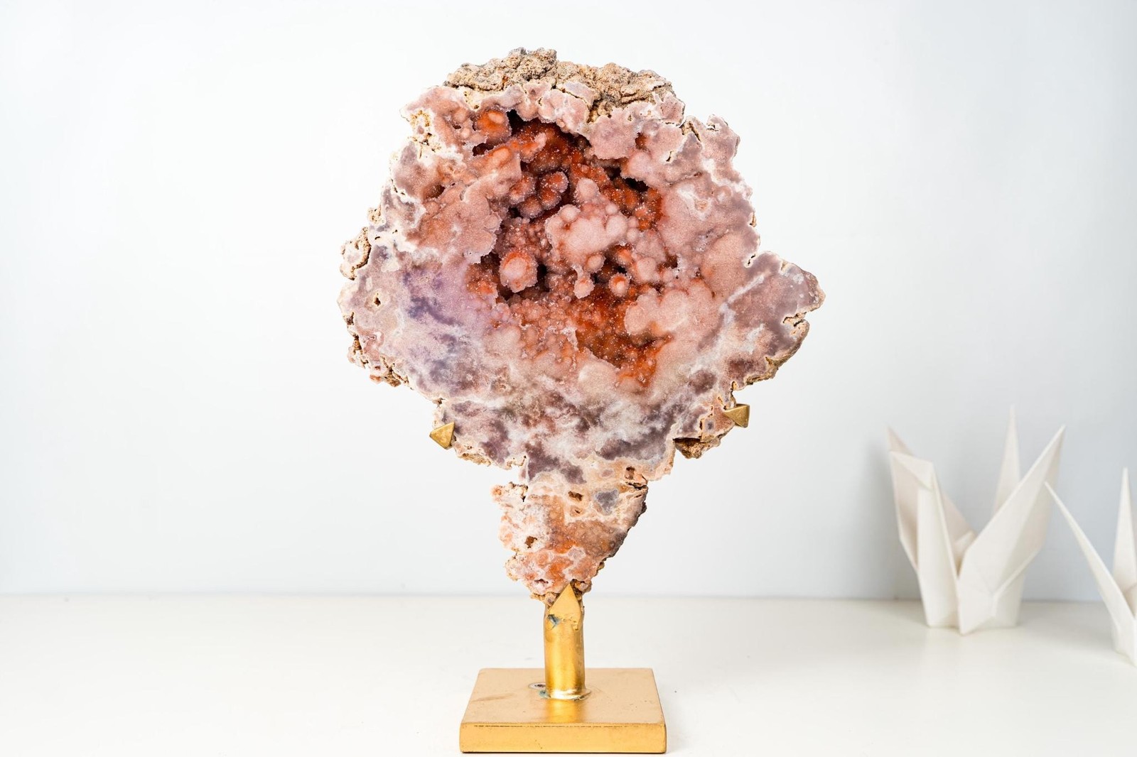 AAA-Grade Pink Amethyst Geode with Red and Pink Galaxy Druzy, 13 Lb.