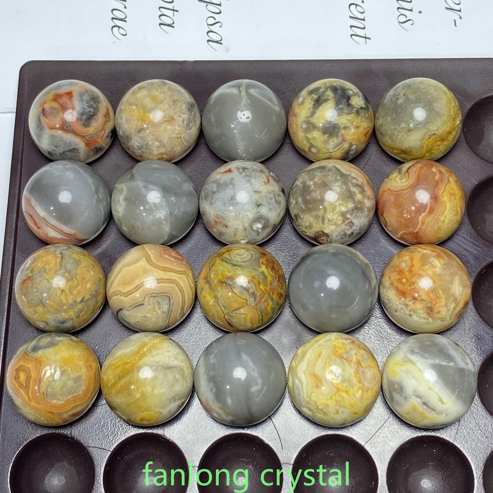 20pc Natural Crazy agate Ball Sphere Quartz Crystal Mineral Gem Healing 20mm