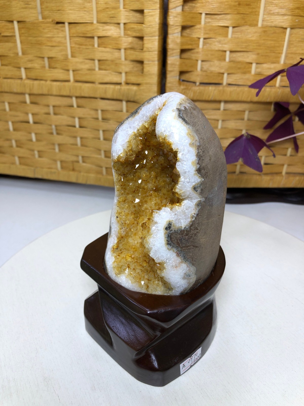 2.6LB Natural citrine Cluster quartz cluster crystal mineral specimen gift +base