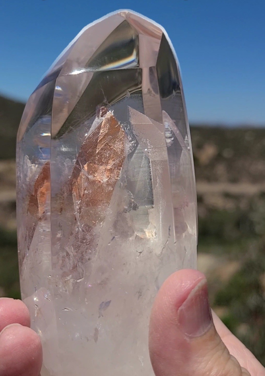 Clear Quartz Free Form With Gold Features