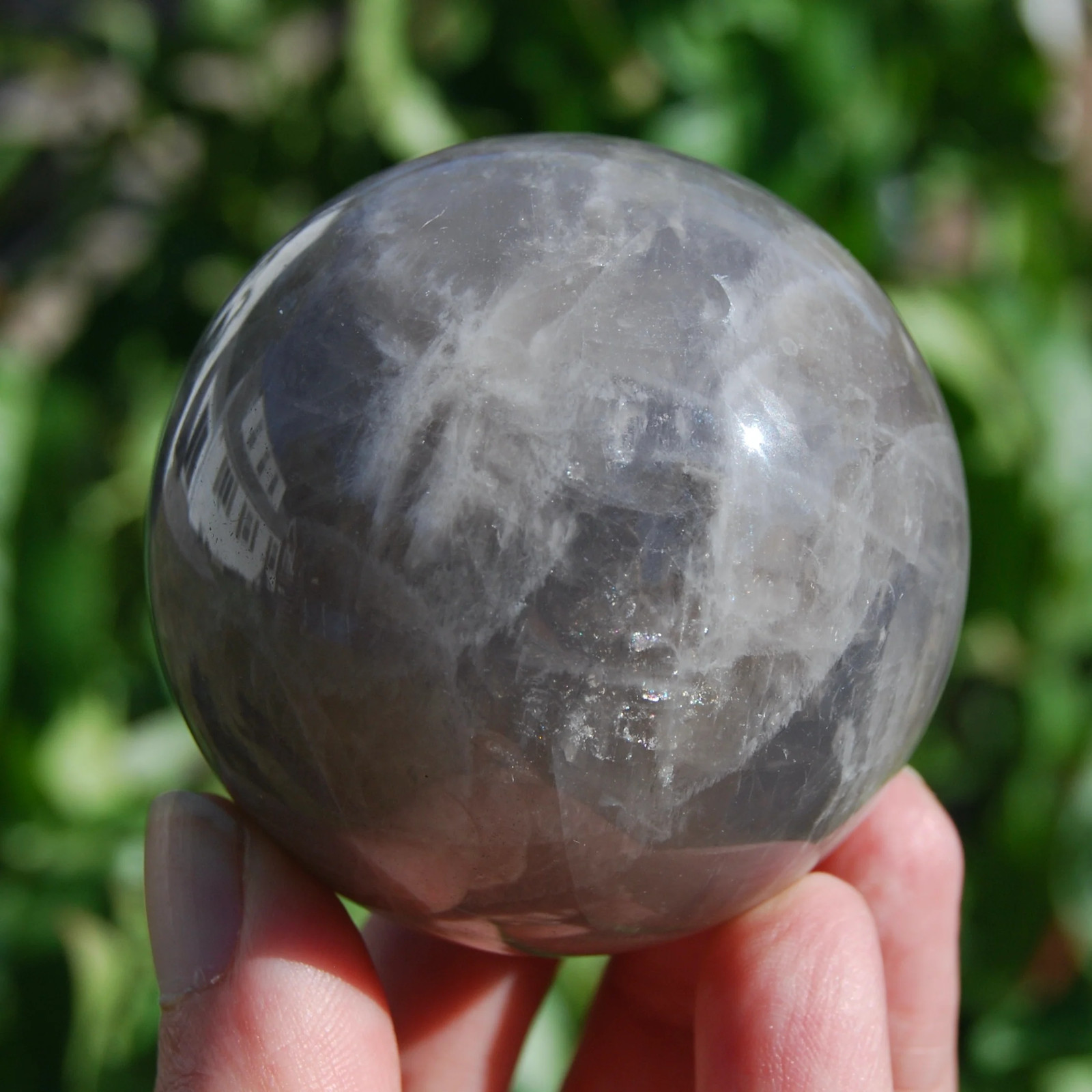 60mm 285g Blue Rose Quartz Crystal Sphere, Universal Love, Brazil