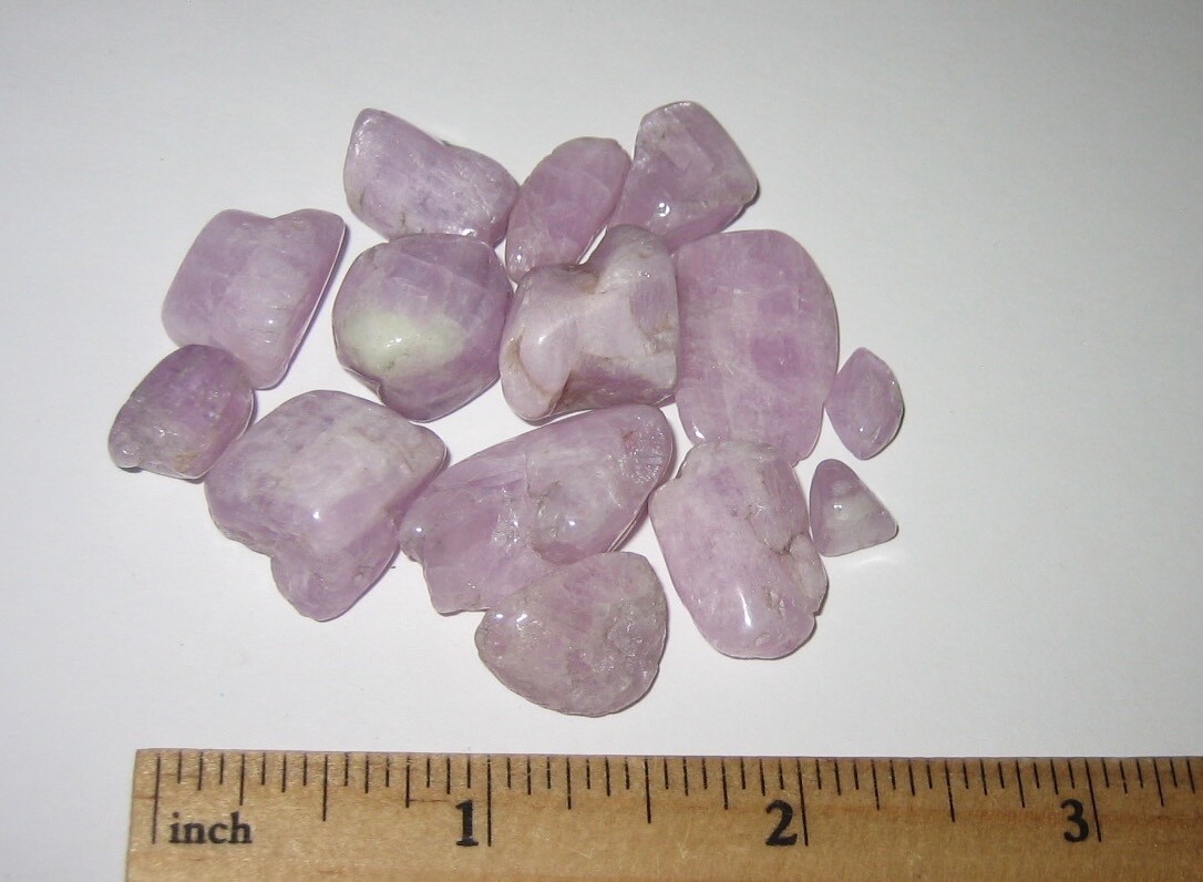 14 TUMBLED POLISHED 0.2″- 0.9″ KUNZITE PINK SPODUMENE CRYSTAL STONES ~ 39.8g *3