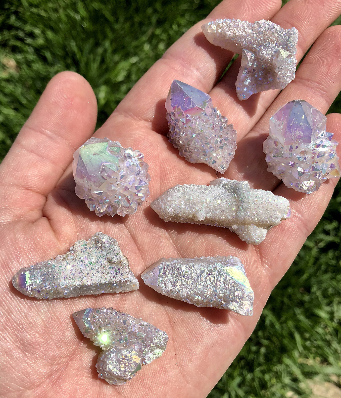 Raw Angel Aura Spirit Quartz Cluster, Angel Aura Spirit Quartz from South Africa