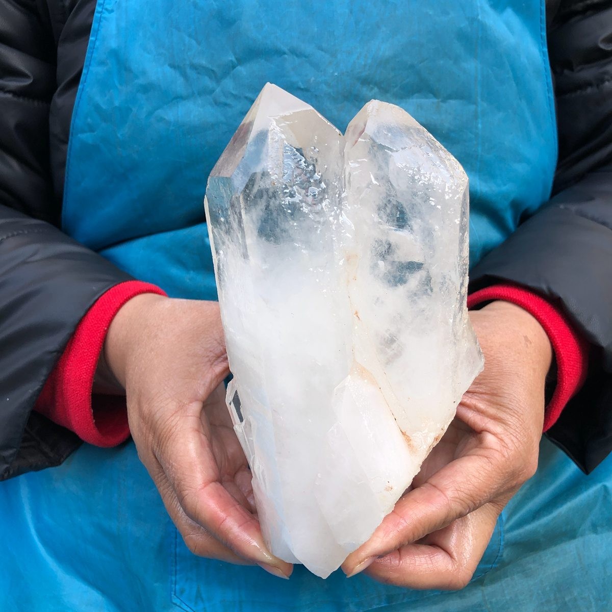5.08LB 2pcs Natural White Clear Quartz Crystal Cluster Rough Healing Specimen