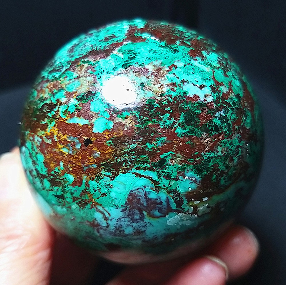 RARE 304.5G Natural Malachite Turquoise Blue Copper Ore Symbiotic Ball A4519