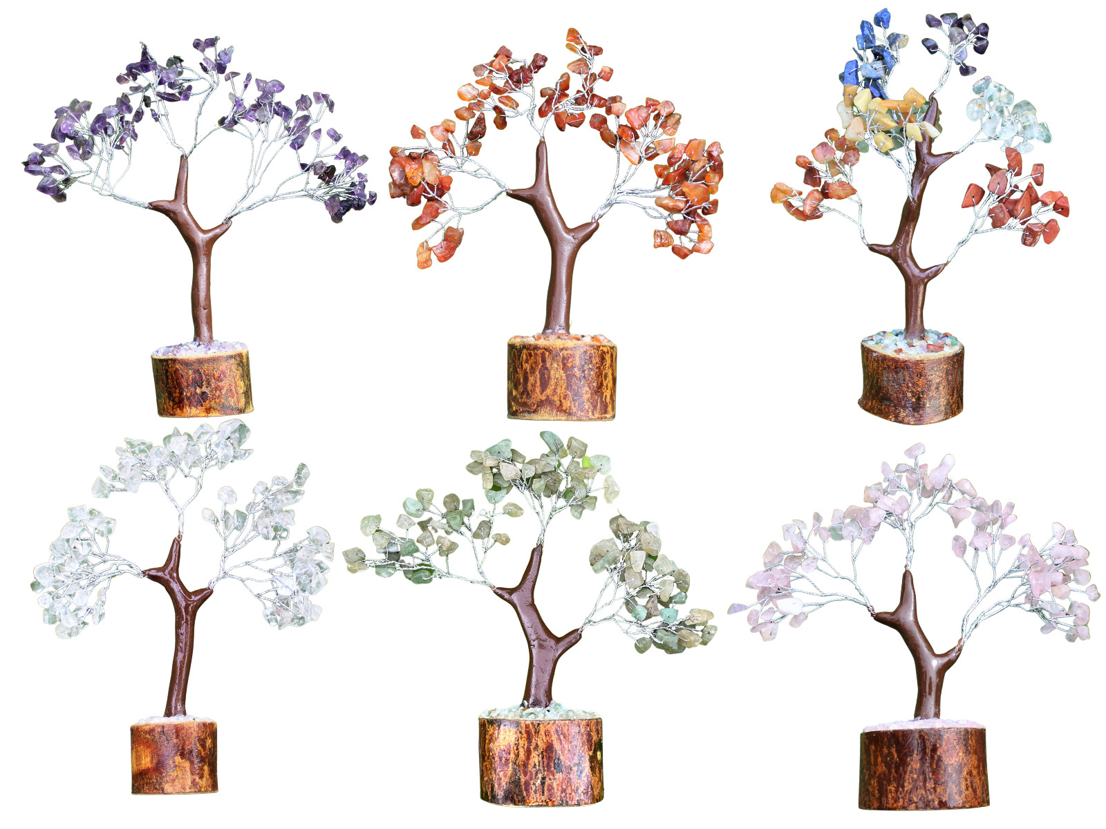 Crystal Gem Trees With Wood Base – Crystal Tree of Life, Gemstone Bonsai Tree