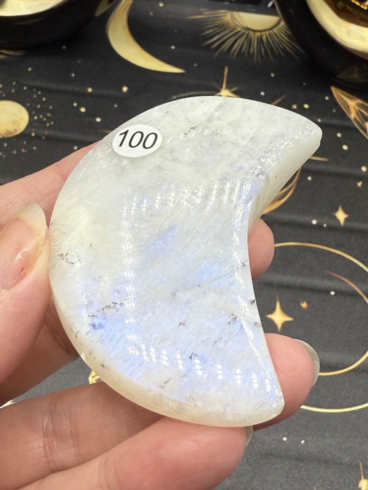 Natural Moonstone Moons Flashy Some hematite Blues & Silver Free ship & Gift