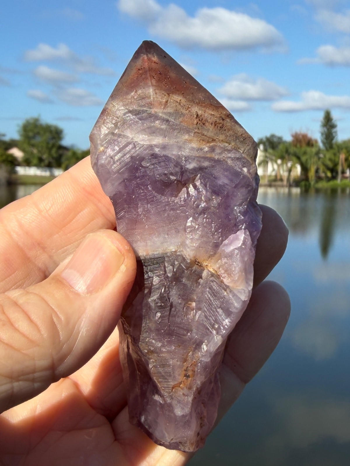 Nice Auralite 23 Crystal Point Wand from Canada 147 grams 4″