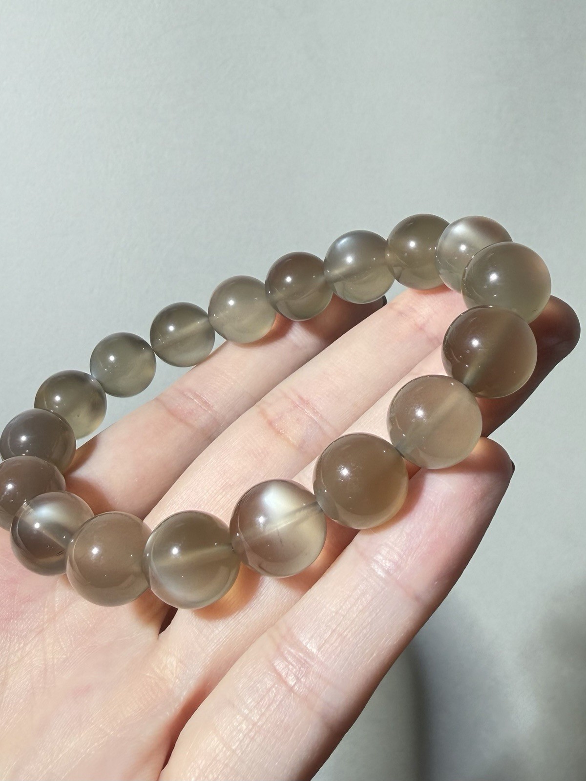 AAA+ Natural Flashy Transparent Gray Moonstone Bracelet 11mm