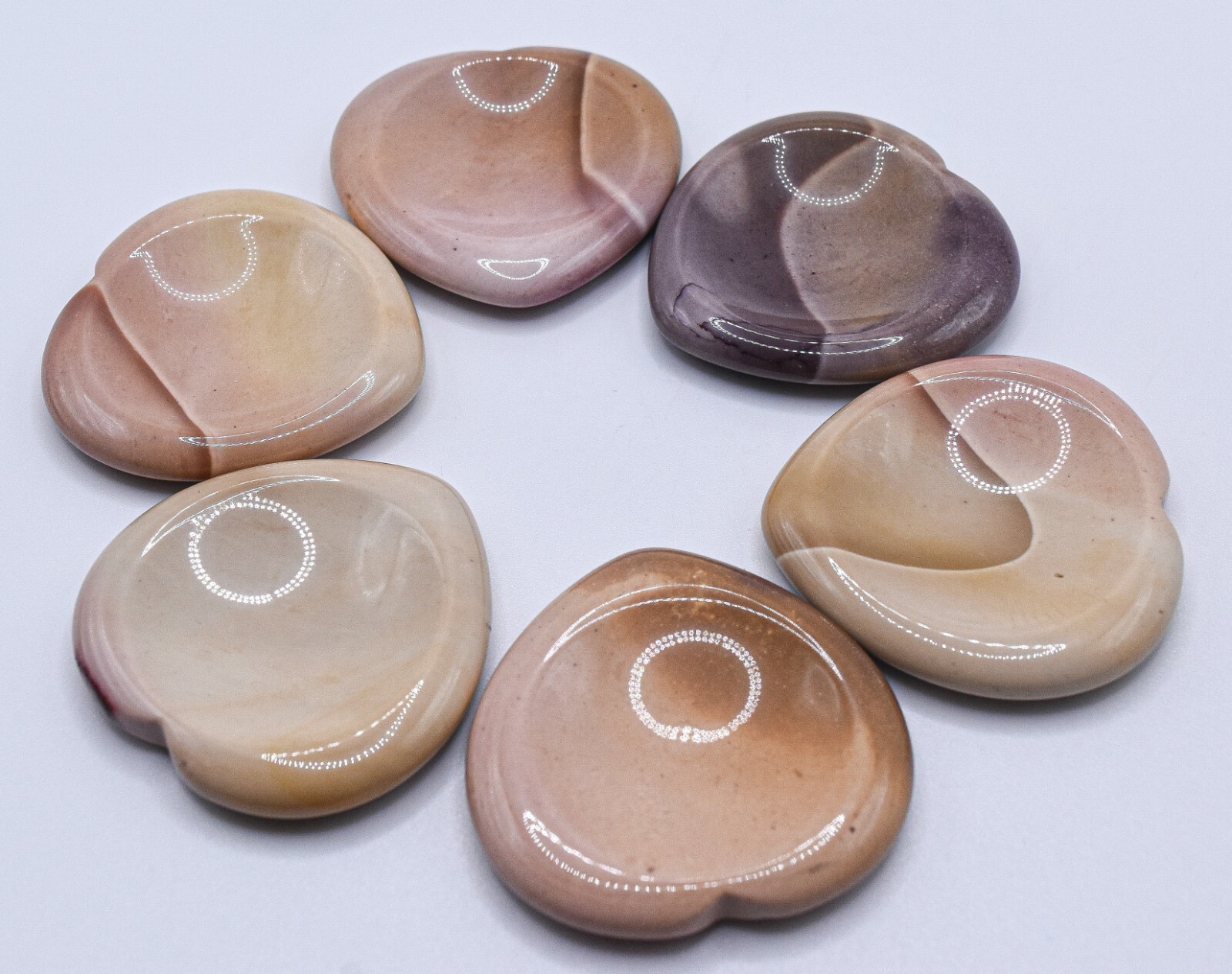 40mm Mookaite Jasper Heart Worry Stone / Mini Bowl Crystal Mineral Australia 1PC