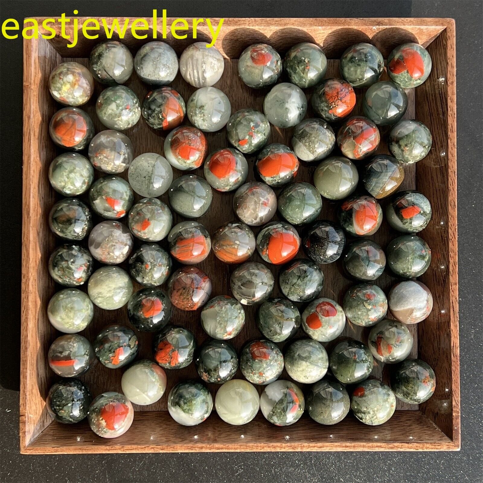 48x Wholesale Natural blood stone ball gem quartz crystal Sphere healing 15mm+