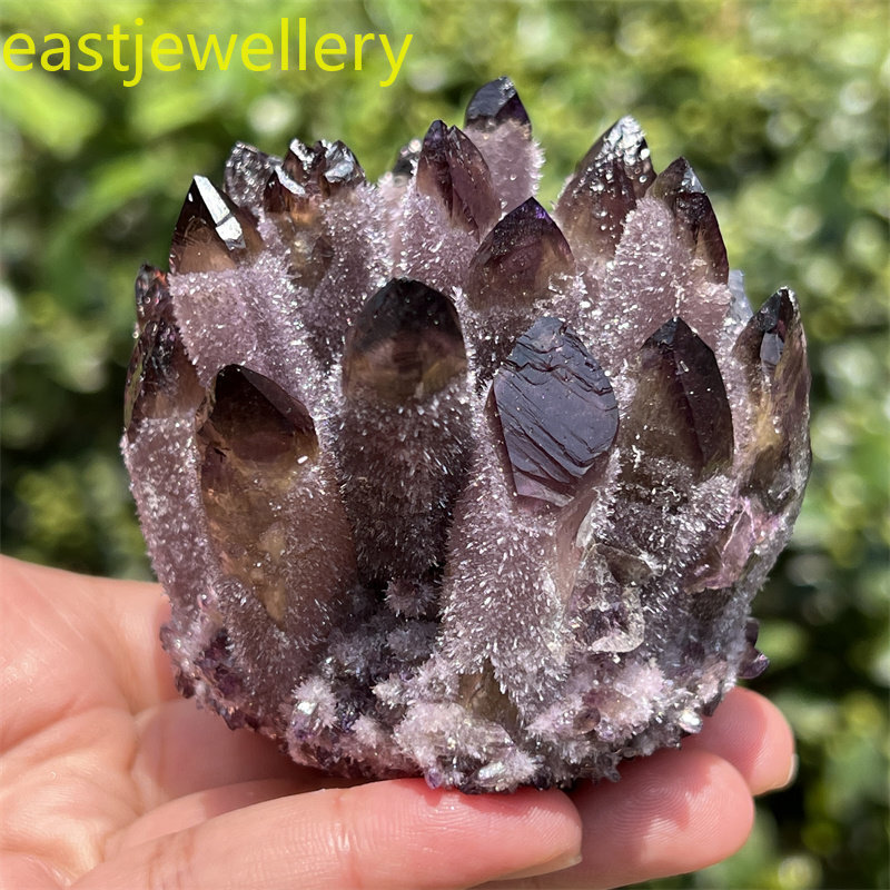 310g+ Raw Dark Purple Phantom Amethyst Cluster Crystal Geode Specimens Ornament