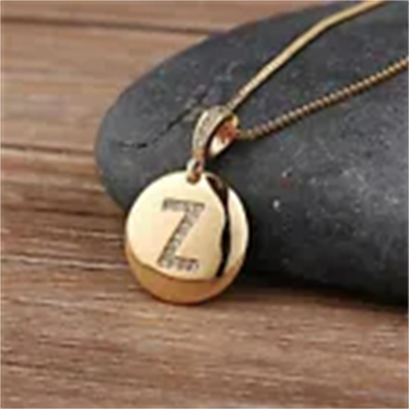 Women’s Fashion Jewelry Gold CZ Letter Initial Pendant Necklace