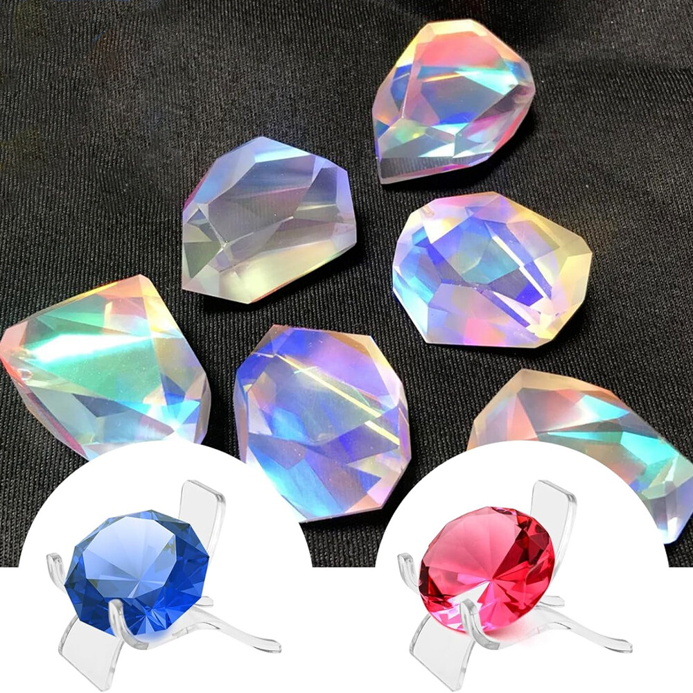 10-90pc Acrylic Clear Display Stand Sphere Holder For Crystal Ball Base Wood Lot