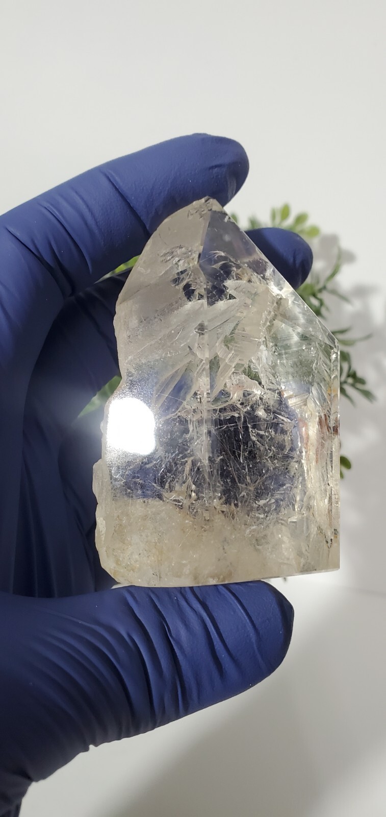 100g Natural Clear Quartz Freeform , One Side Raw Semi Polished