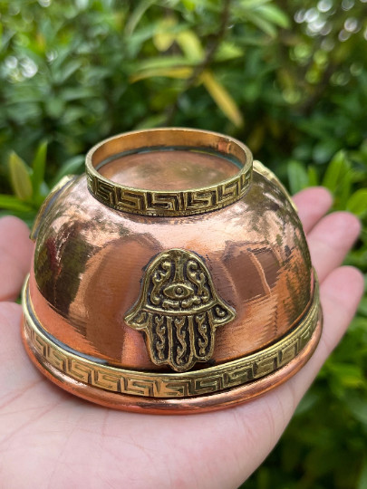 Copper Offering Bowls 3″, Incense Burner, Ritual Altar Bowls, Pick a Symbol