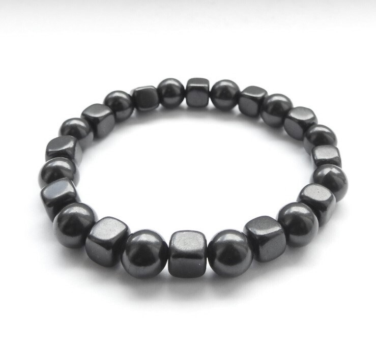 Shungite Bracelet cubic & round beads – EMF Protection & Healing