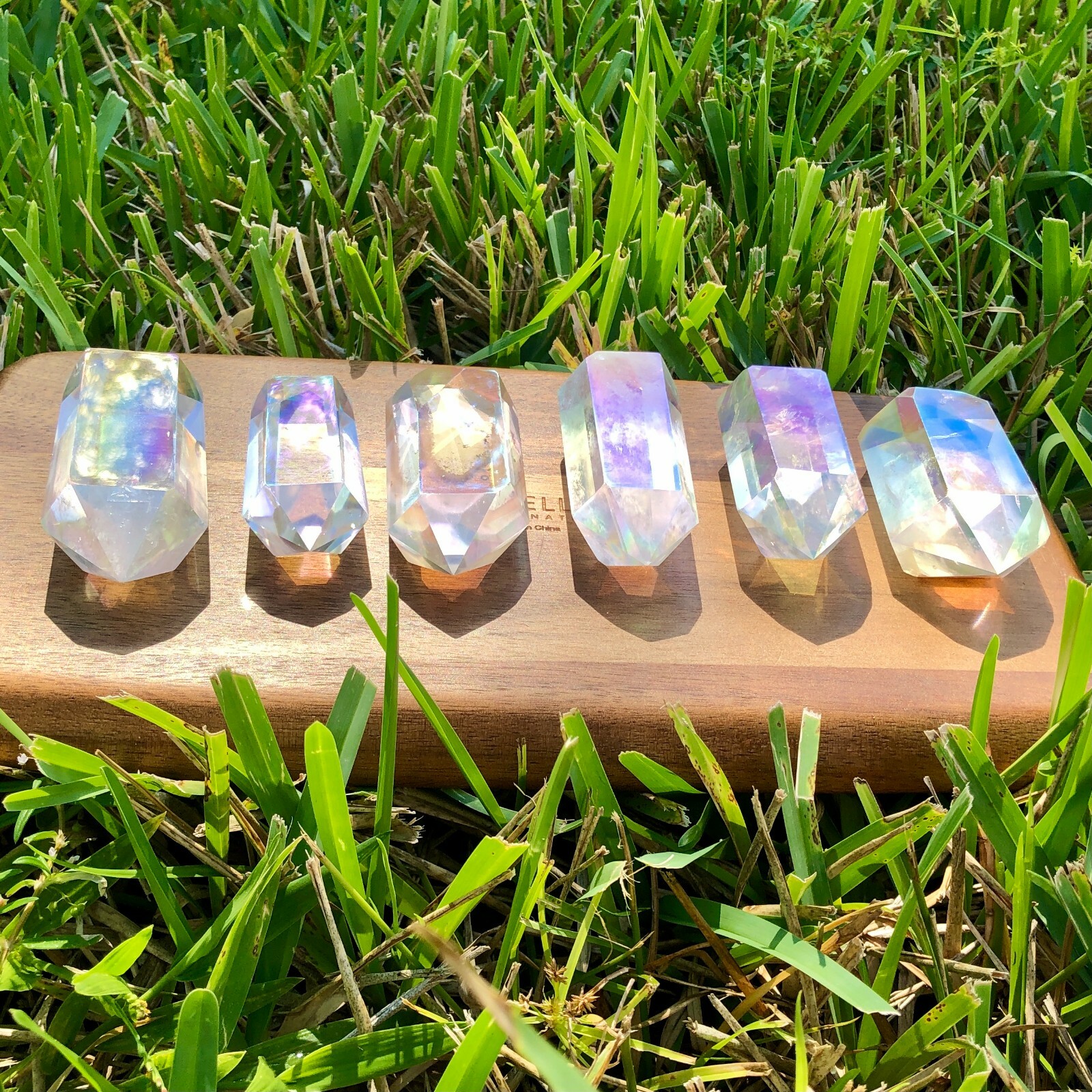 Angel Aura Quartz Double Terminated Crystal. High Vibration Aura Protective