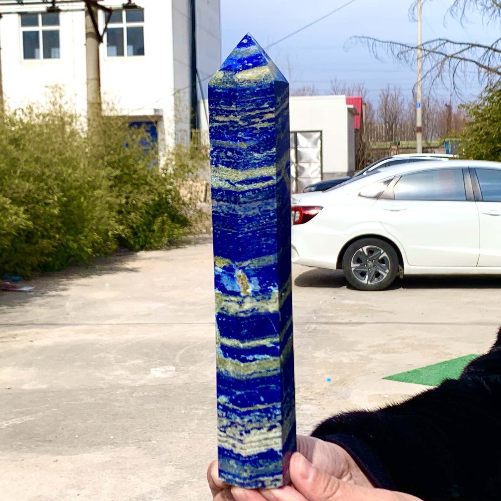 2.24LB Lapis lazuli quartz crystal obeliskpoint wand aura healing