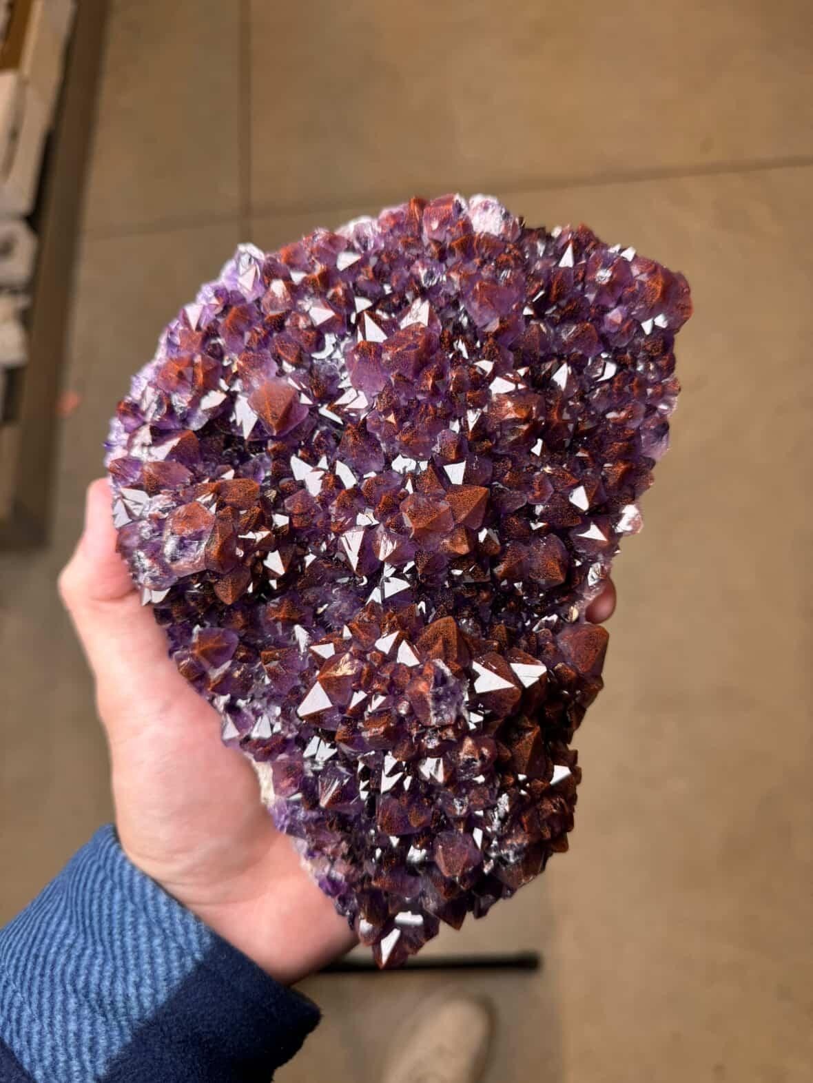 Amethyst with Hematite, Moonlight Mine, Thunder Bay District, Ontario, Canada