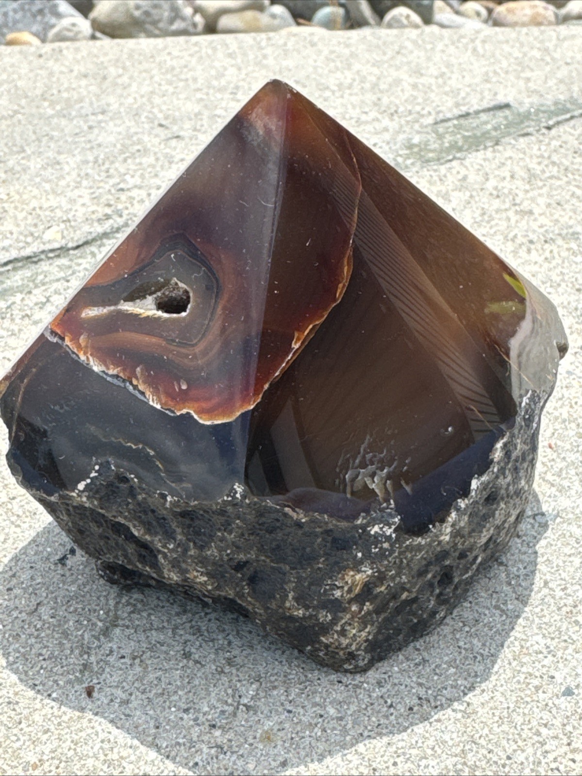 Agate Genuine Freestanding Brown Point from Brazil 1 Pound 3” Crystal Healing