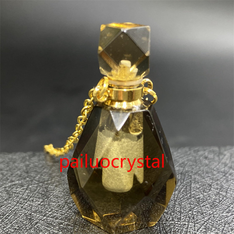 1pcs Natural Smoky quartz Perfume bottle Quartz Crystal Pendant Reiki Healing