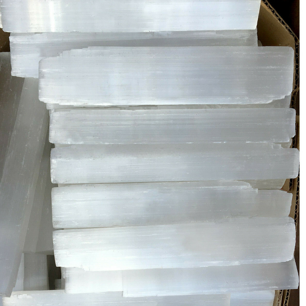 8 ” Selenite Logs XL Natural Crystal Sticks Rough Wands BULK 5 lb LOT Wholesale