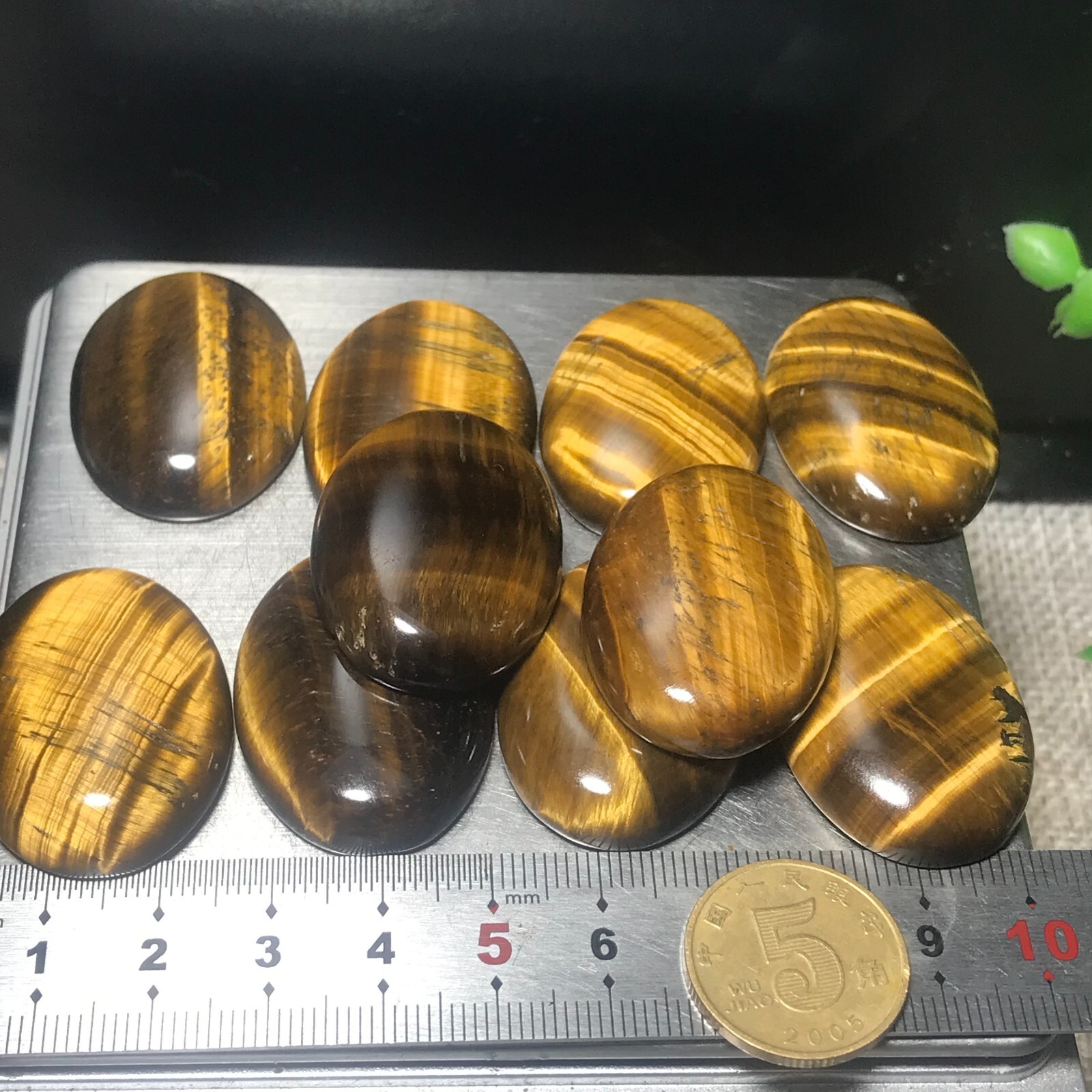 10pcs 100g Natural Tiger Eye Stone Pendant Polished Crystal Jewelry 839