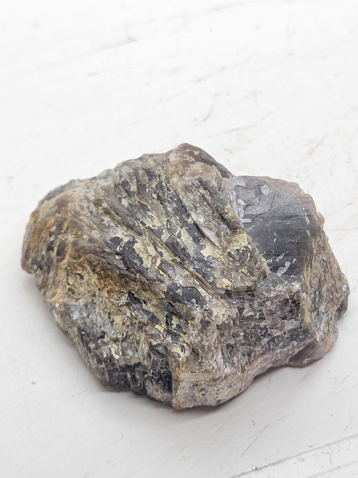 Natural Rough Black Moonstone Specimen – Raw Healing Crystal with Silver Flash