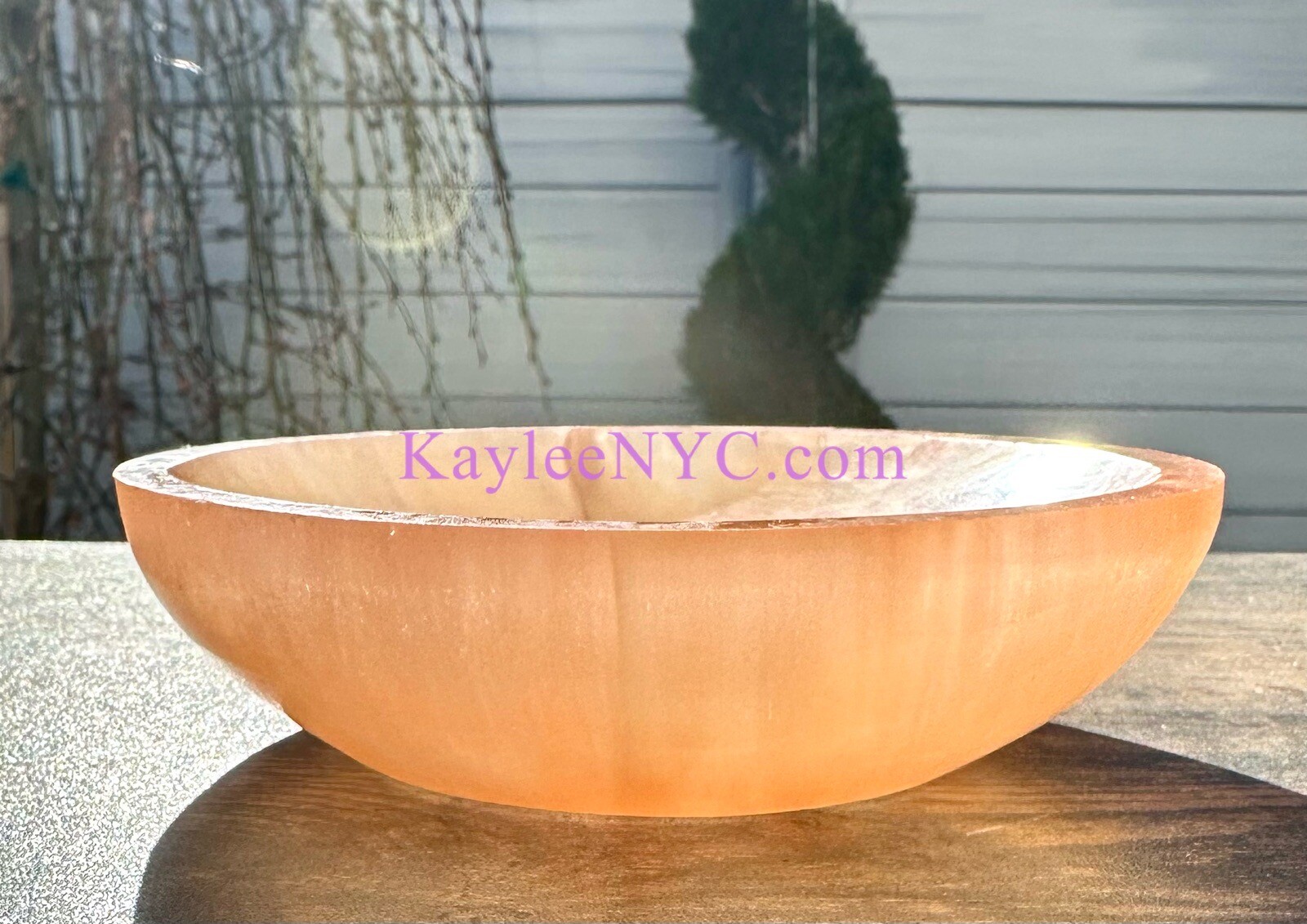 Wholesale Lot 3 PCs Large Natural Peach Selenite Aka Satin Spar Bowls Crystal