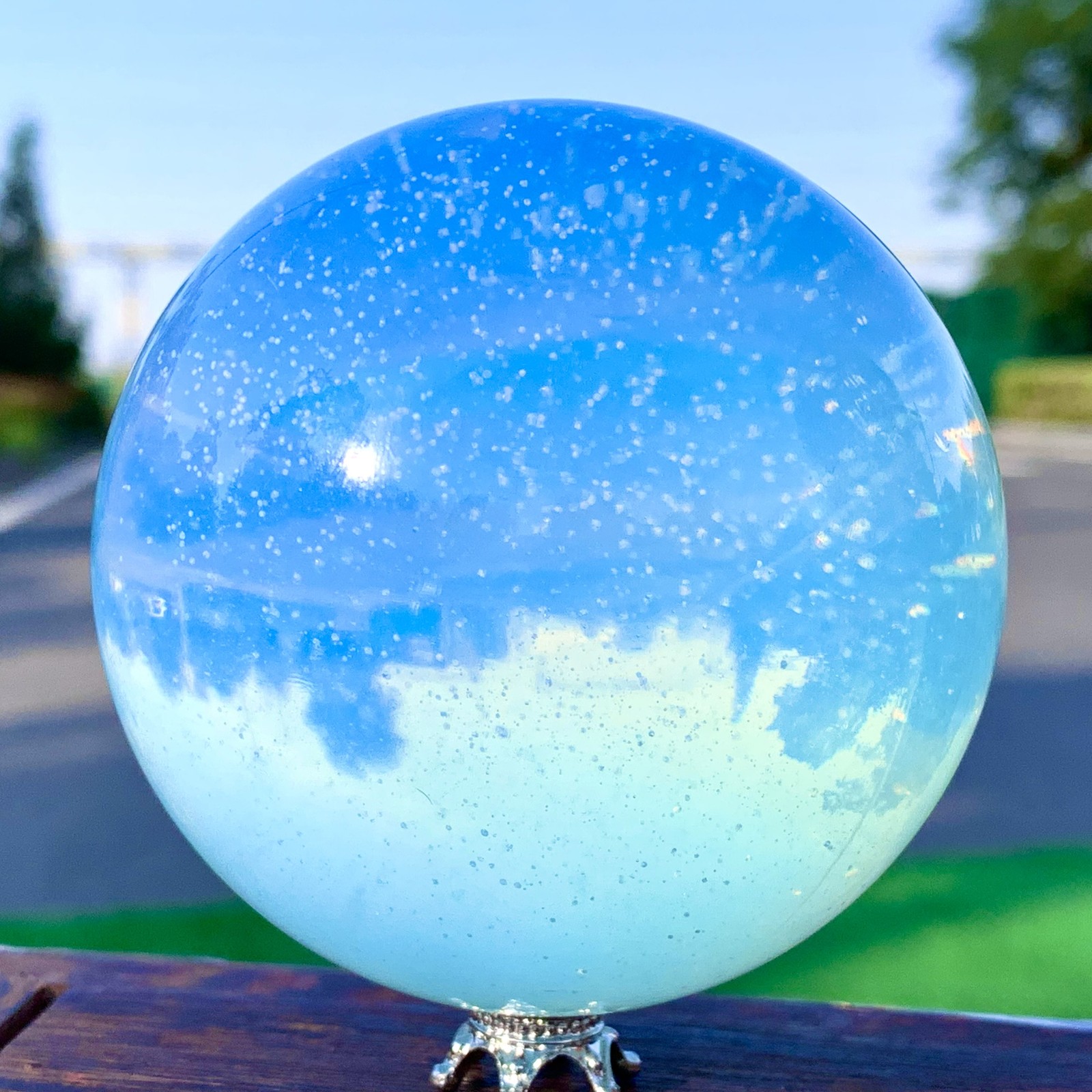 1.18LB Top opalite Ball Quartz Crystal Sphere Reiki Healing